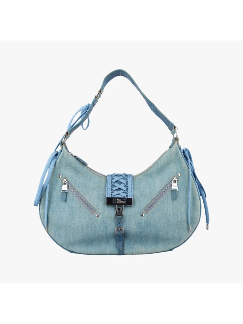 Dior Admit It Shoulder Bag Blue Denim